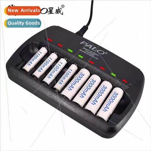 Intelligent battery charger with eight slots red to green li