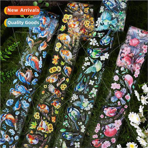 Beautiful day PET tape Starlight flowers and birds Handbook