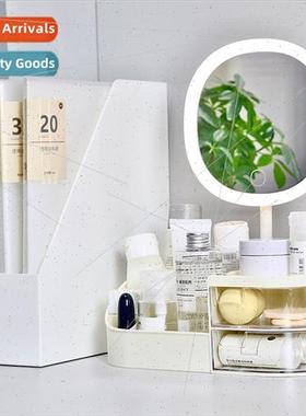 compartment dresser shelf pen holder makeup mirror mirror li