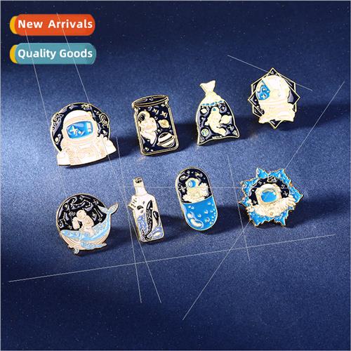 new creative personalized oil drop brooch starry sky fantasy