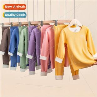 Children thermal underwear set baby imation lamb wool fall c