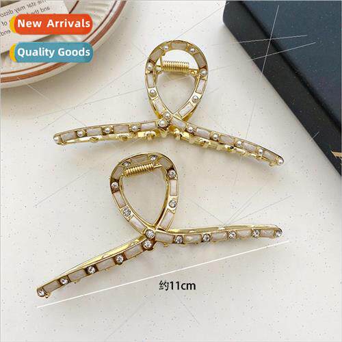 Korean hair claw metal grab clip cross fashion rhinestone ha