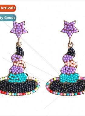 Halloween Earrings Creative Magic Wch Hat Earrings Alloy Ric