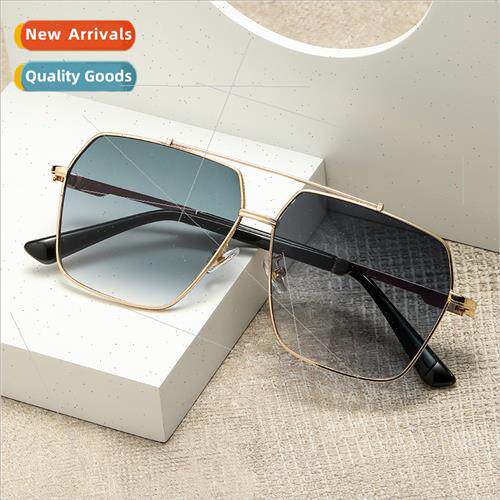8054 fashion double beam square large frame sunglasses 2023
