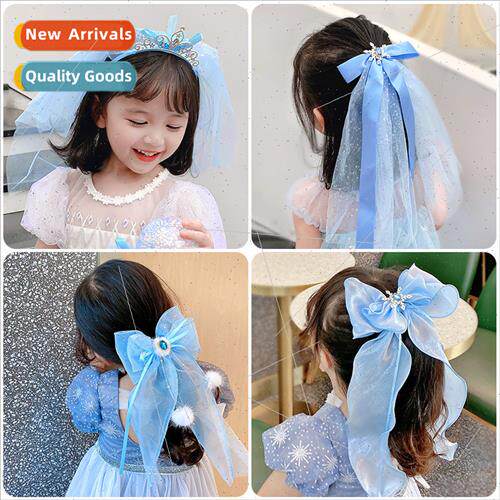 Children Korean  princess Frozen hair clips girls crown veil