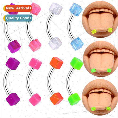 Europe mple Hundred Solid Color Piercing Tongue Studs Colorf