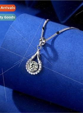Angel tears water drop moissane s925 silver necklace female
