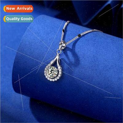 Angel tears water drop moissane s925 silver necklace female