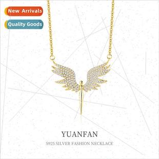 Zirconium Angel Europe silver che Women Necklace 925 Wing