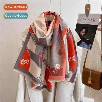 Scarf female winter 2023 new thickened warm faux cashmere sh