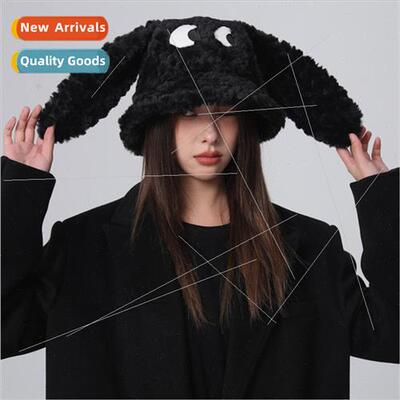 Winter new big ears dog cartoon lamb wool fisherman hat fema