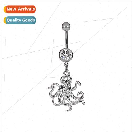 Squid Belly Button Ring Alloy Diamonds Belly Button Nail But