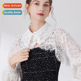 new lace tops women take short lace sunscreen cardigan skirt