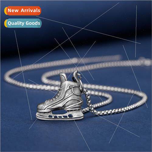 Jewellery skate pendant men punk tanium steel necklace ins j