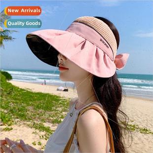 black bre summer top hollow rubber female hat new Korea 2023
