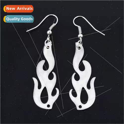Alloy Electroplate White K Fashion Womens Flame Earrings Ear