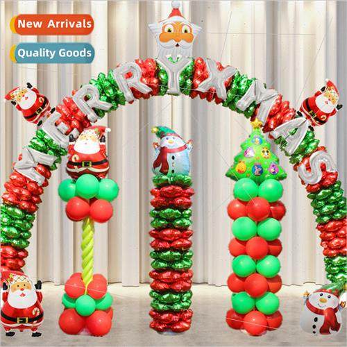 Christmas old man e balloon columns archway usher welcome ba