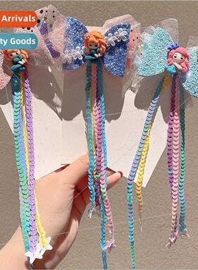 Frozen lace bow hair clips girls back head hairpin clip cute