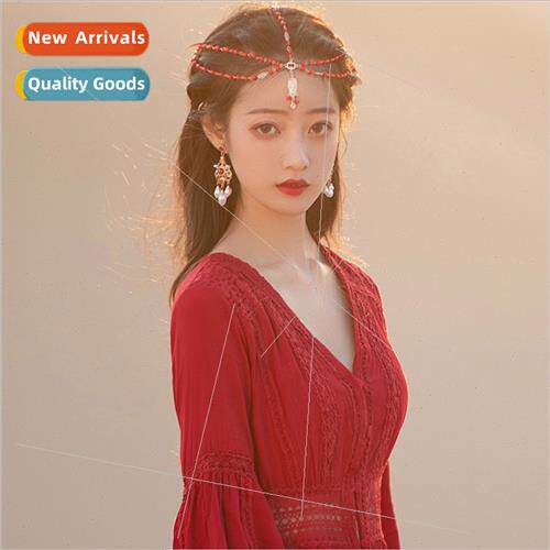 Palace alloy diamond beaded hair bands hollow earrings thin
