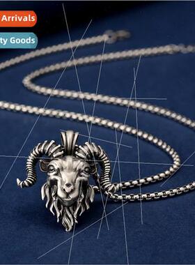 Europe Men Hip Hop Necklace Rams Pendant Stainless Steel Pun