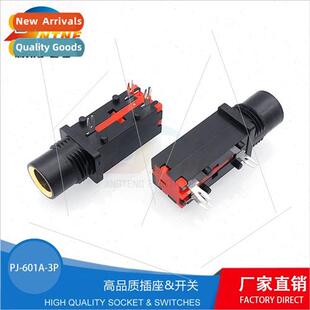 6.35 Headphone jack PJ601A red cover Audio microphone stereo