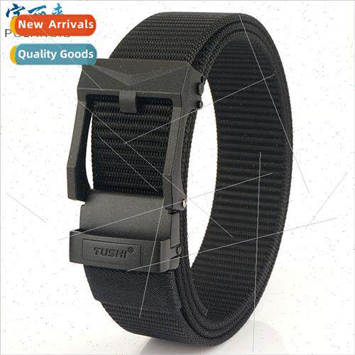 Belt men outer wear toothless automatic buckle nylon braided