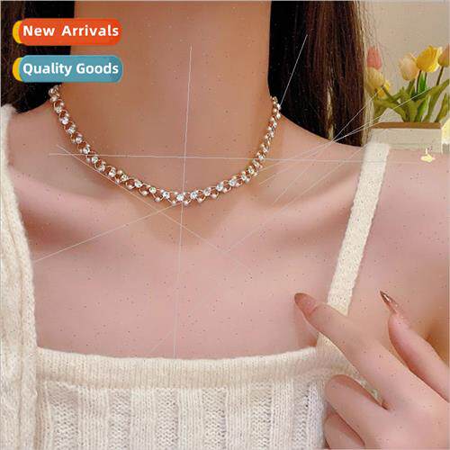 Super sparkling full star pearl collarbone chain female 2022