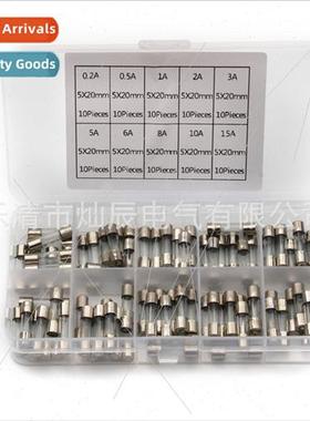 100pcs fast blow fuse k household 5*20a fast blow 0.2-1 glas