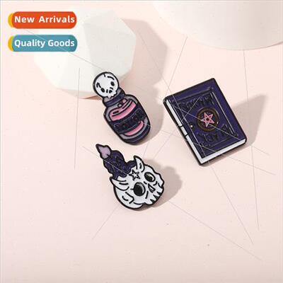 Halloween Europe Cartoon Wch Wchcraft Book Brooch Potion Ske
