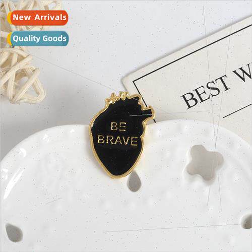 Vintage punk brooch oil drip heart body organs BE NRAVE broo