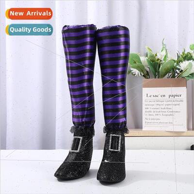 Halloween Wch Legs Ornament Holiday Scene Decoration Props W