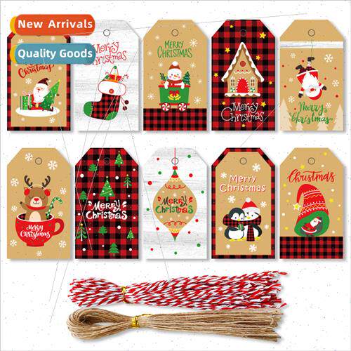 Vintage creative kraft paper hangtag Christmas blessing mess