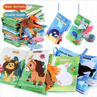 Early Learning Baby English Ocean Animal Tail Cloth Book Tea