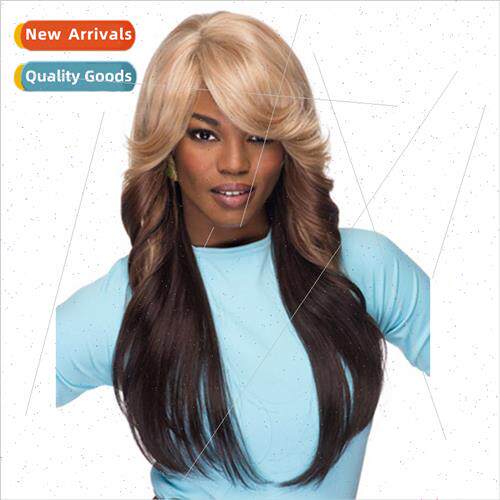 Europe wig women long curly hair reverse big wave gradient c