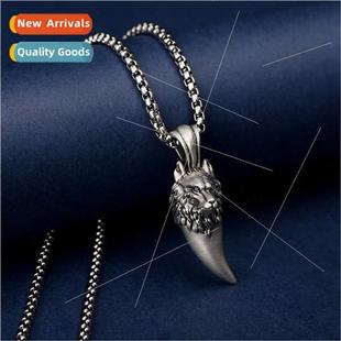 Europe Neckla Hop Animal Punk Ins Pendant Tooth Wolf Hip Men