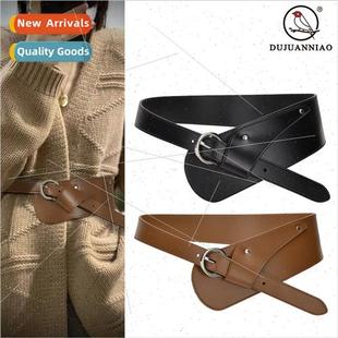 seal coat leather versatile Genuine ladies pin waist buckle