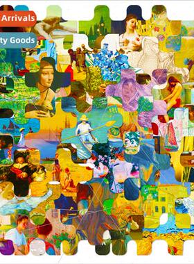 50 famous paintings puzzle stickers  Scandinavian ins creati