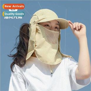 Sunscreen cap sun hat men women summer face protection neck