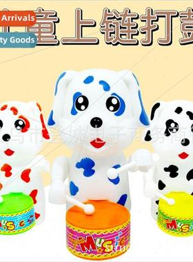 Wind-up drumming dog Clockwork cartoon animals Children educ