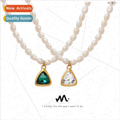 French super sparkling crystal stone green whe necklace pron