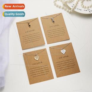 Cat Lover Alloy mple Kten Jewelry Card Korea Paper