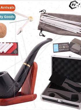 New Ebony Pipe Accessories Package Portable Aluminum  Box