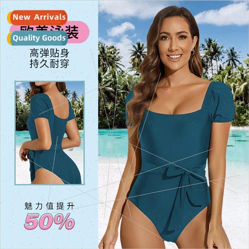 Europe one-piece swimsu women elastic spa vacation swimwear