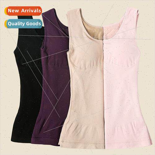 Seamless padded women warm undershirt fall winter Slim solid