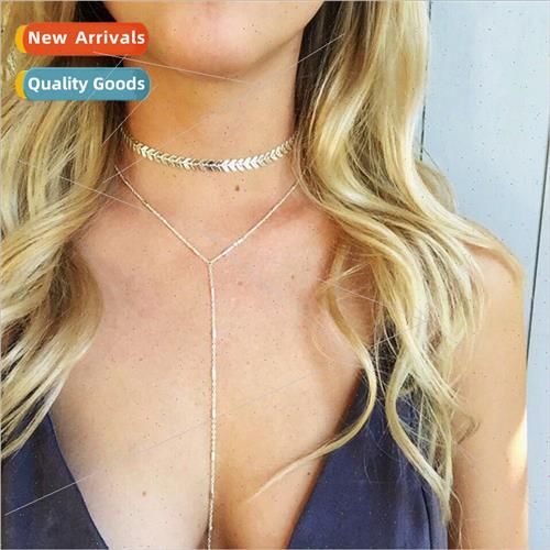 Europe Personalized Jewelry Multi-layer Golden Fishbone Neck