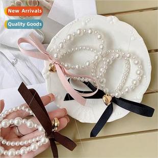 band head versatile bow hai temperament hair girl Pearl rope