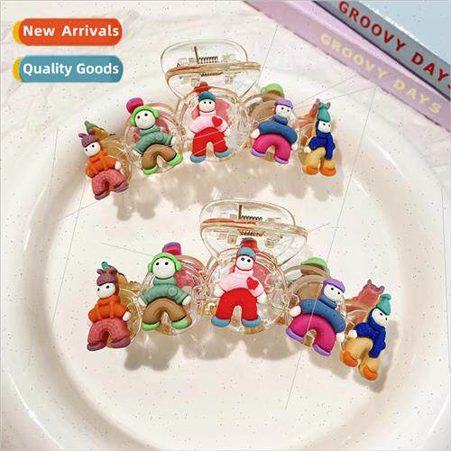 Cartoon villain grab clip female back head shark clip hairpi