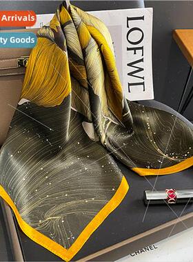 New fashion spring fall temperament silk 70 square scarf fem