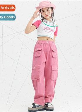 Childrens Jazz Dance Costume Girls Navel Baring Top Dance Pr