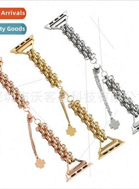 适用apple double row handmade steel chain watch bapple watch